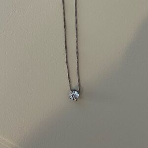 Elegant Silver Necklace with Crystal Pendant